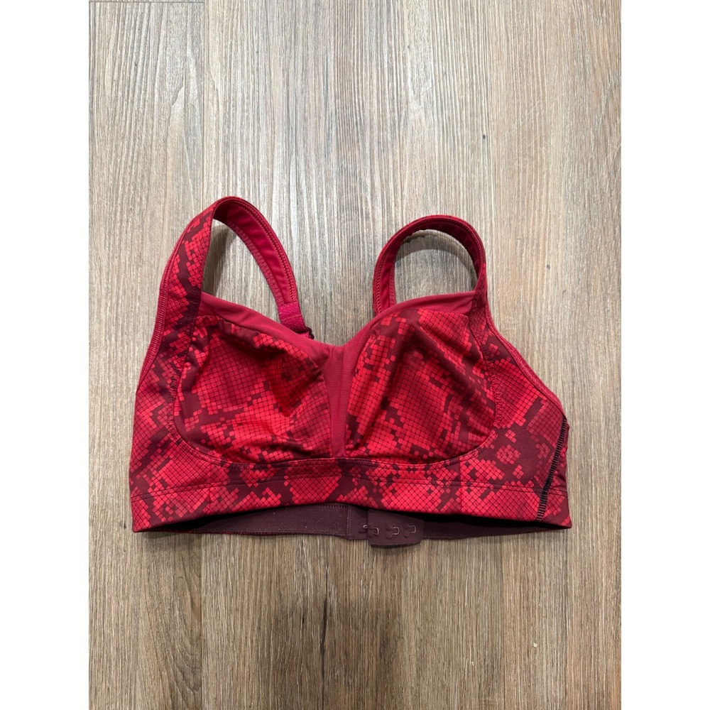 Lululemon Run Stuff Your Bra II Red Snakeskin Print High Support Sports Bra 435